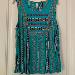 New Directions blue multicolor womens tank top